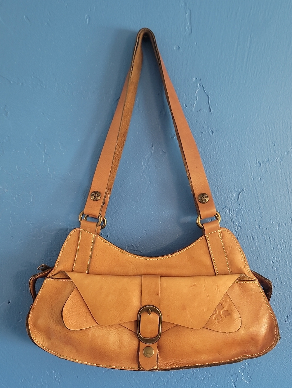 Patricia Nash Cognac Brown Western Leather Handbag Satchel Purse